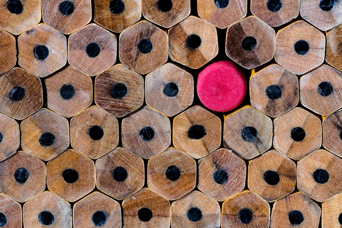 pencils neatly stacked