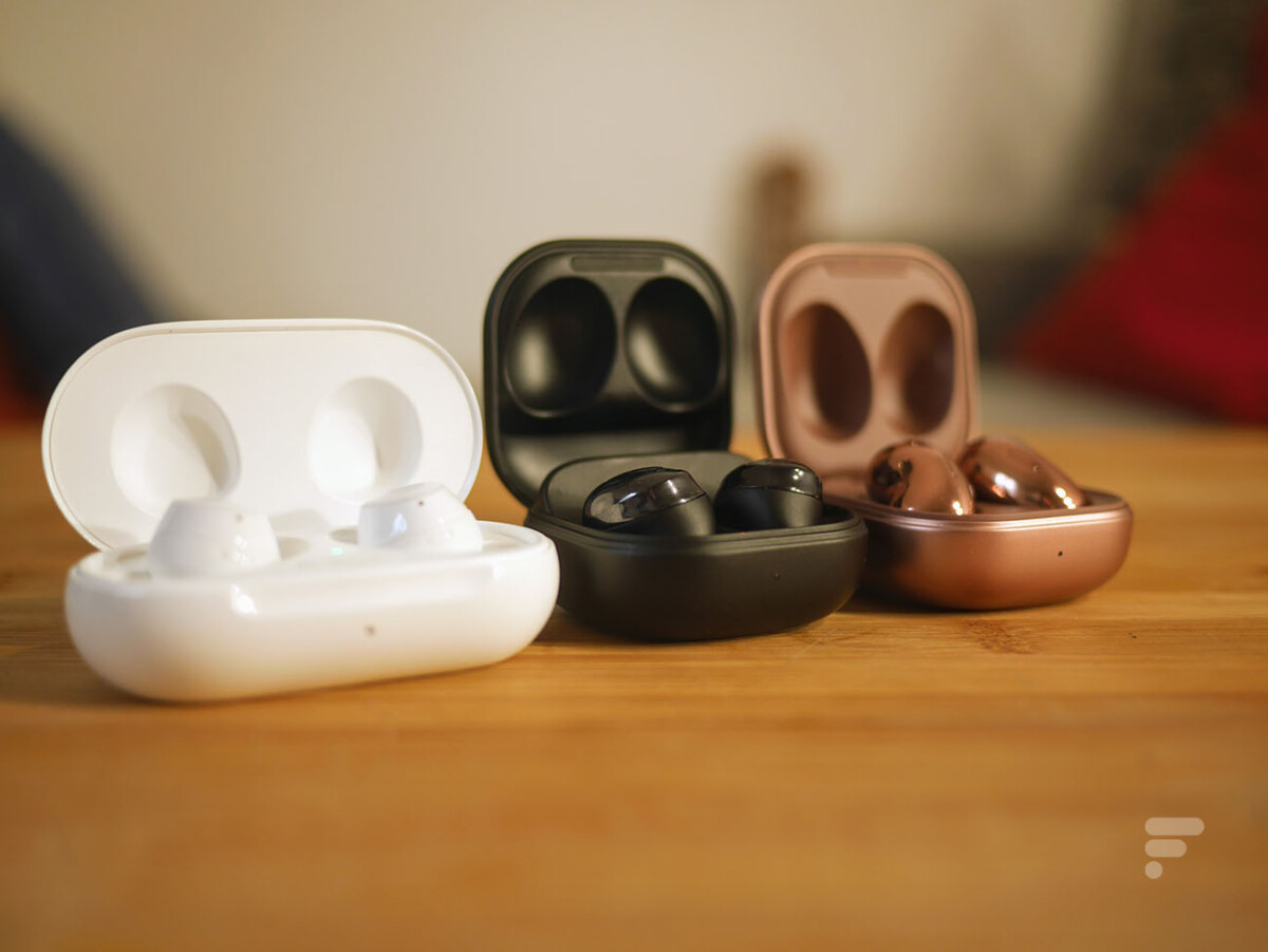 De gauche à droite, les Samsung Galaxy Buds Plus, Galaxy Buds pro et Galaxy Buds Live