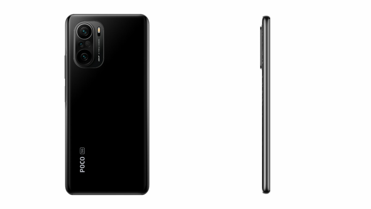 Xiaomi Poco F3 vu de dos et de profil