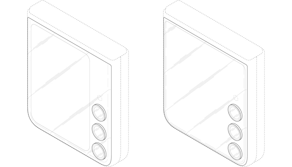 Dessins de prototypes de smartphone pliables provenant de brevets déposés par Samsung