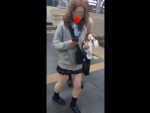 【盗撮】新宿駅周辺でパンチラ隠し撮り！今どきギャルのスレンダー美脚のＪＫ美少女を粘着撮影！