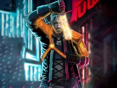 Geralt Of Rivia Neon The Witcher Cyberpunk 4K