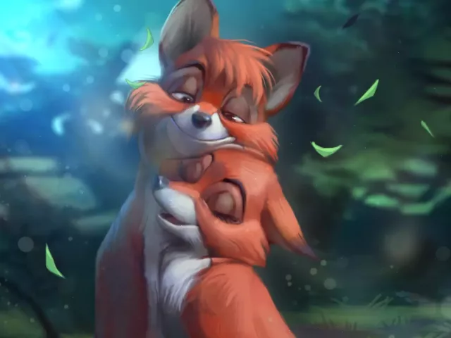 Live wallpaper «Fox lovers»