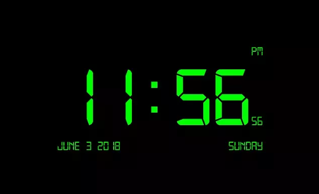 Screensaver «Green Digital Clock» for Windows