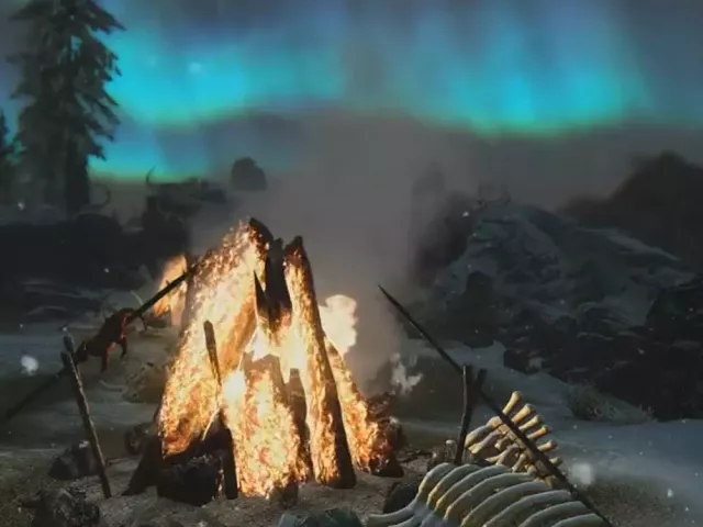 Live wallpaper «Bonfire on the Bones - Skyrim»