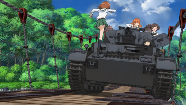 ガールズ＆パンツァー 吊橋を渡るあんこうチーム 4号戦車