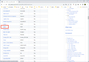 コアのリストが表示されますので、「MSX」を探してクリック。