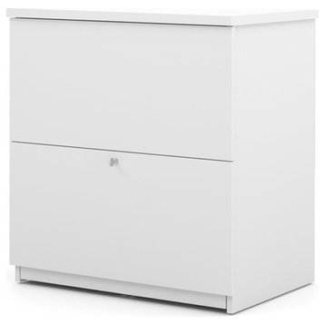 Pemberly Row 2Drawers Vertical White Wood Filing Cabinet Easy Assembly