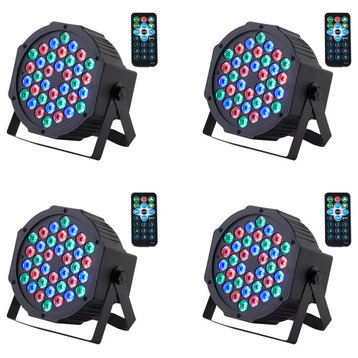 VEVOR 36LED RGB Stage Light PAR Light 7-Mode DMX Beam Disco Light Indoor 4-Pack