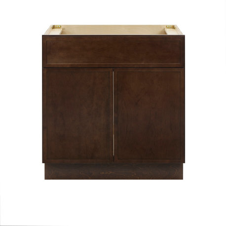 Vanity Art Birch Plywood Single Base Storage Cabinet, Brown, 30"