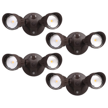 4-Pack Dusk to Dawn LED Security Lights, Adjustable Dual-Head Flood Light