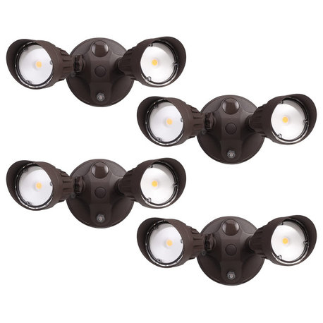 4-Pack Dusk to Dawn LED Security Lights, Adjustable Dual-Head Flood Light