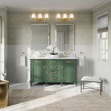 Joyce Bathroom Vanity, Double Sink, 60", Vogue Green, Freestanding