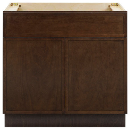 Vanity Art Birch Plywood Single Base Storage Cabinet, Brown, 33"