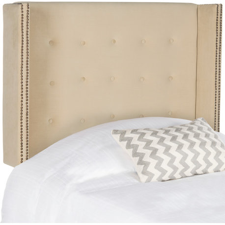 Safavieh Keegan Buckwheat Velvet Tufted Winged Headboard, Twin