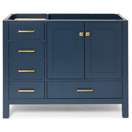 ARIEL Cambridge 42" Right Offset Single Sink Bathroom Vanity Base Midnight Blue