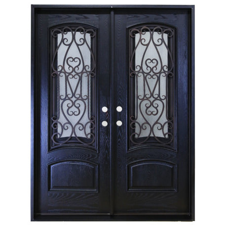 Forever Doors, Exterior Front Entry Composite Door AR07-C, 60"x80",Right H