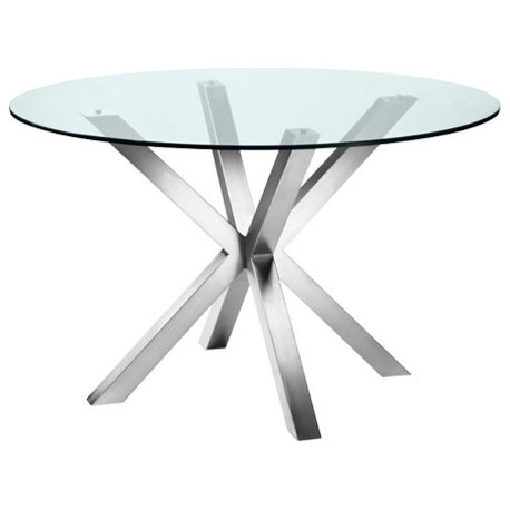 Bella Dining Table, Brushed Stainless Steel