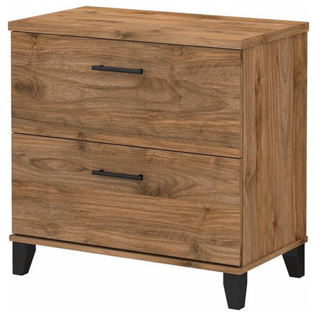 Pemberly Row 2 Drawer Lateral File Cabinet in Fresh Walnut - Engineered Wood