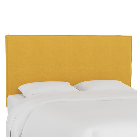 Foreman French Seam Slipcover Headboard, Linen French Yellow, Twin