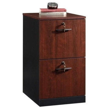 Pemberly Row 2Drawers Vertical Cherry Wood Filing Cabinet Easy Assembly