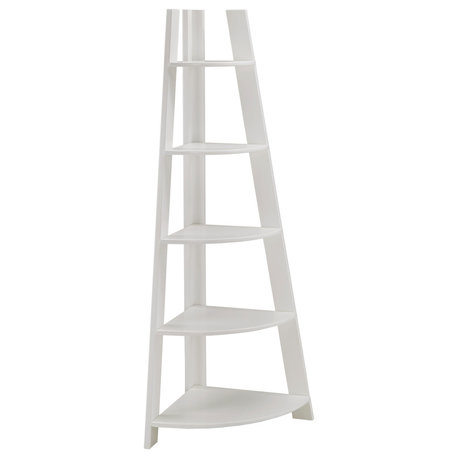 Johanna Corner Ladder Bookcase, White