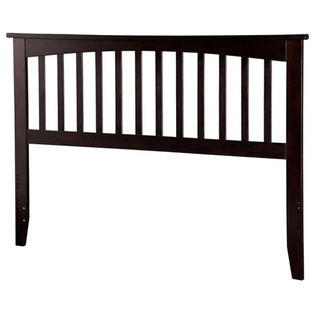 Pemberly Row Traditional Wood King Headboard w/ USB Charging Station in Espresso