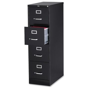 Lorell Vertical File, 15"x26.5"x52", Black