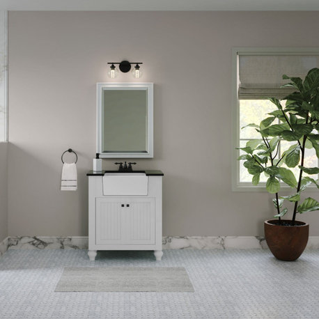 The Holsted Bathroom Vanity, White, 30", Single Sink, Freestanding