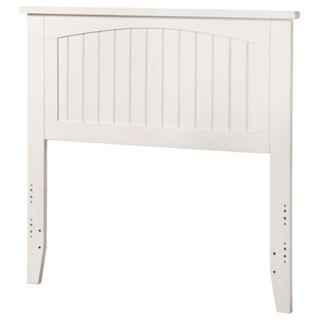 AFI Nantucket Twin Wood Panel Headboard with USB Charging Station in White