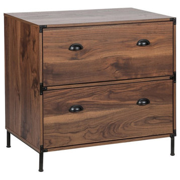 Saint Birch Bombay 2-Drawer Modern Wood Lateral File Cabinet in Walnut