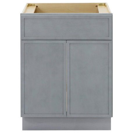 Vanity Art Birch Plywood Single Base Storage Cabinet, Smoky Gray, 24"