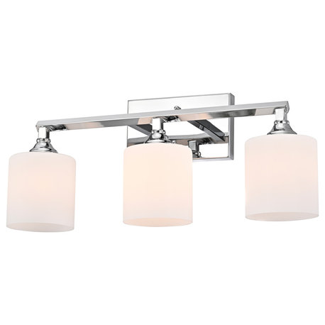 CHLOE Lighting Jane Contemporary 3-Light Bath Vanity Fixture, Chrome