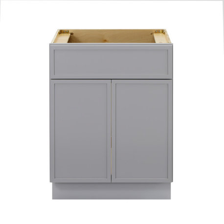 Vanity Art Birch Plywood Single Base Storage Cabinet, Gray, 24"