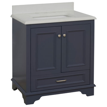 Nantucket 30" Bathroom Vanity, Marine Gray, Quartz