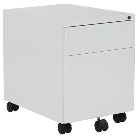 White 22" Deep Metal Mobile Box/File Pedestal