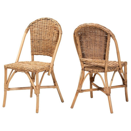 Baxton Studio Neola Modern Bohemian Natural Rattan Dining Chair