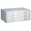 Safco 5 Drawer Small Metal Flat Files Cabinet in Light Gray