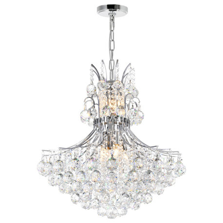 Princess 10 Light Down Chandelier With Chrome Finish