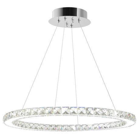 Ring LED Chandelier With Chrome Finish