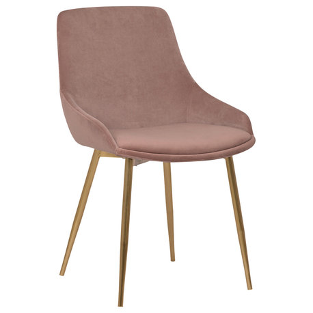 Heidi Velvet Dining Accent Chair, Blush Pink