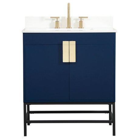 Home Living 19" Modern Blue-Light Bathroom Vanity