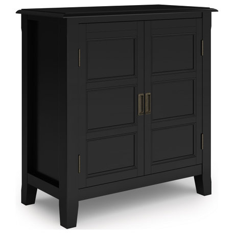 Burlington Solid Wood Low Storage Cabinet, Black