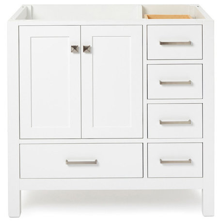 ARIEL Cambridge 36" Left Offset Single Sink Bathroom Vanity Base White