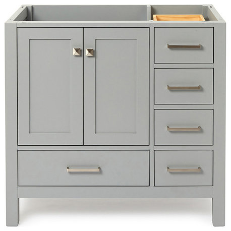 ARIEL Cambridge 36" Left Offset Single Sink Bathroom Vanity Base Grey