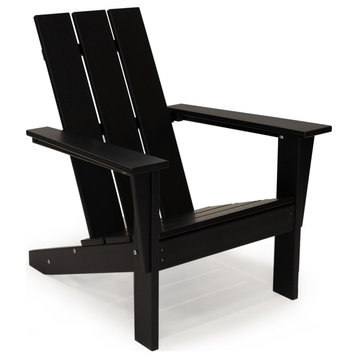 Arcadia Outdoor Patio Adirondack Chair, Black, Set of 2