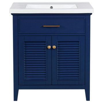 Cameron 30" Single Sink Vanity, Blue