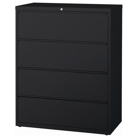 Hirsh 42-in Wide HL8000 Series Metal 4 Drawer Lateral File Cabinet Black