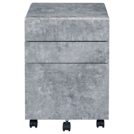 Ergode File Cabinet Faux Concrete and Silver