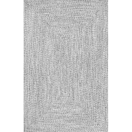 Nuloom Braided Lefebvre Indoor/Outdoor Area Rug, Salt And Pepper 6'x9'